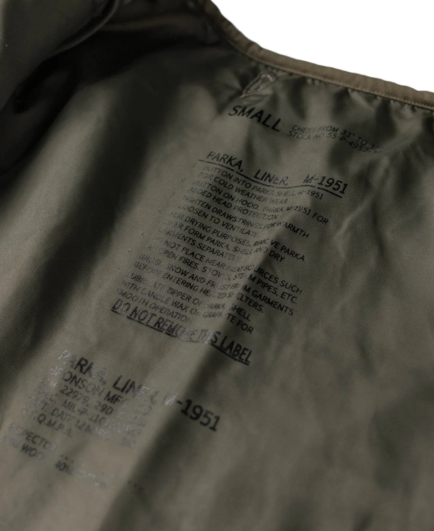 Bronson Mfg US Army M-1951 Parka Liner> Jackets & Coats