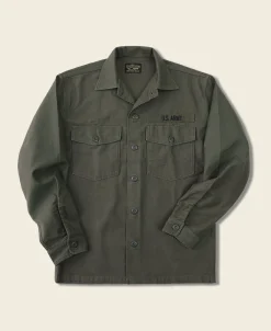 Bronson Mfg Vietnam War US Army OG-107 Fatigue Utility Shirt - Plain> Long Sleeve Shirts