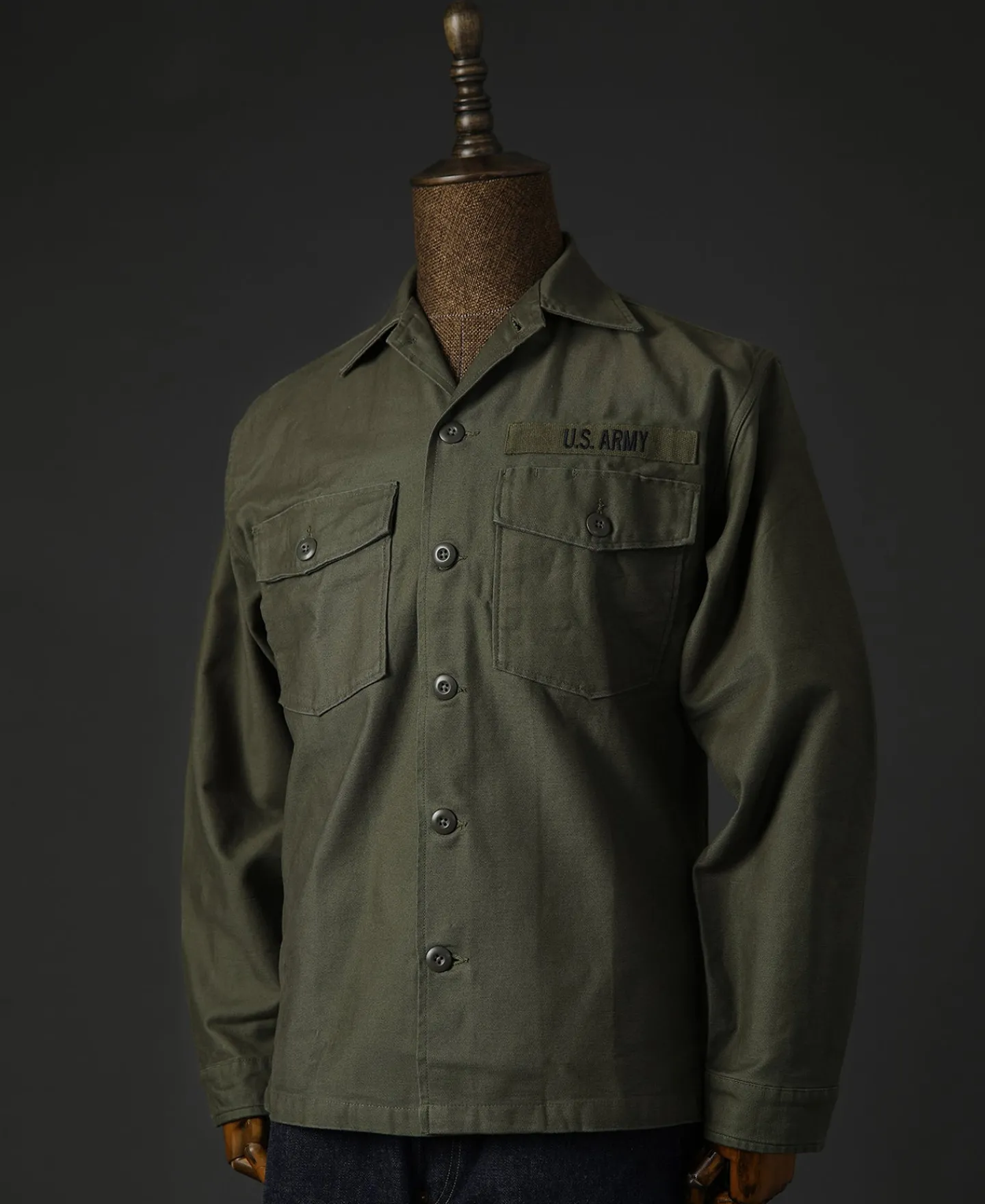 Bronson Mfg Vietnam War US Army OG-107 Fatigue Utility Shirt - Plain> Long Sleeve Shirts