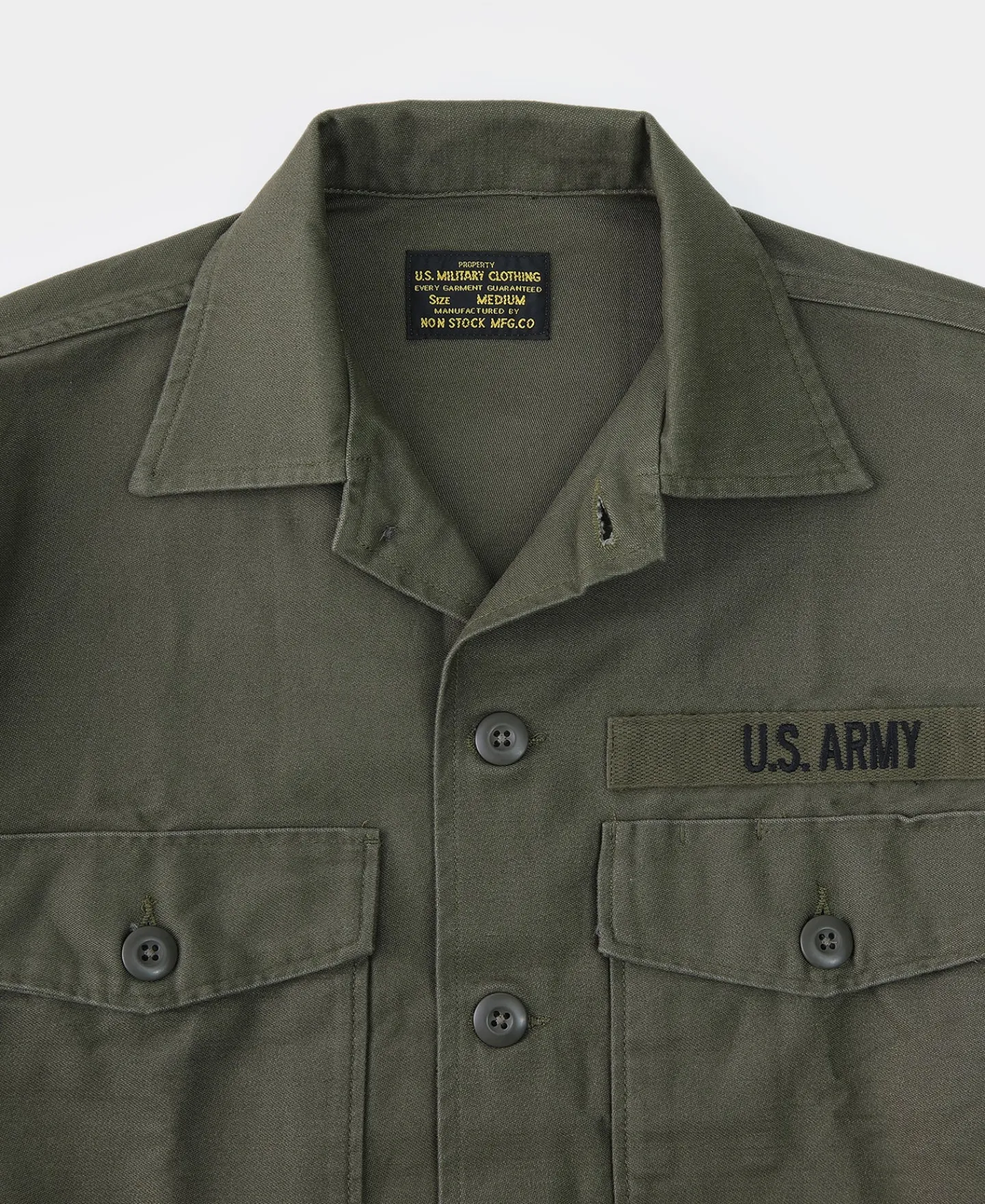 Bronson Mfg Vietnam War US Army OG-107 Fatigue Utility Shirt - Plain> Long Sleeve Shirts