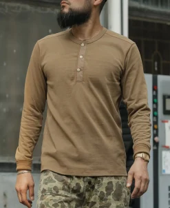 Bronson Mfg Vintage Long Sleeve Henley Shirt -><noscript><img data-lazyloaded=