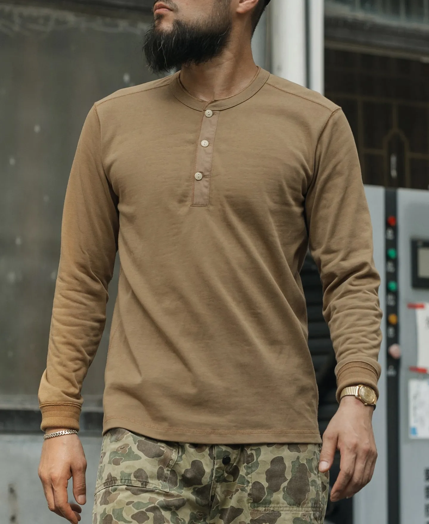 Bronson Mfg Vintage Long Sleeve Henley Shirt -> Long Sleeve T-Shirts|Henleys