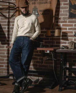 Bronson Mfg Vintage Long Sleeve Henley Shirt -><noscript><img width=