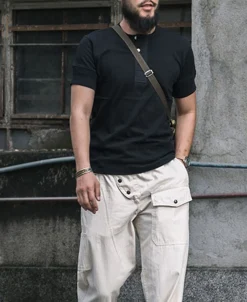 Bronson Mfg Vintage Short Sleeve Henley T-Shirt -><noscript><img width=