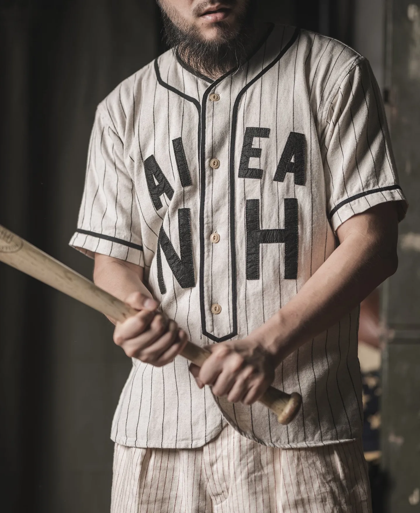 Bronson Mfg WWII Military Baseball Shirt - AIEA NH> Short Sleeve Shirts