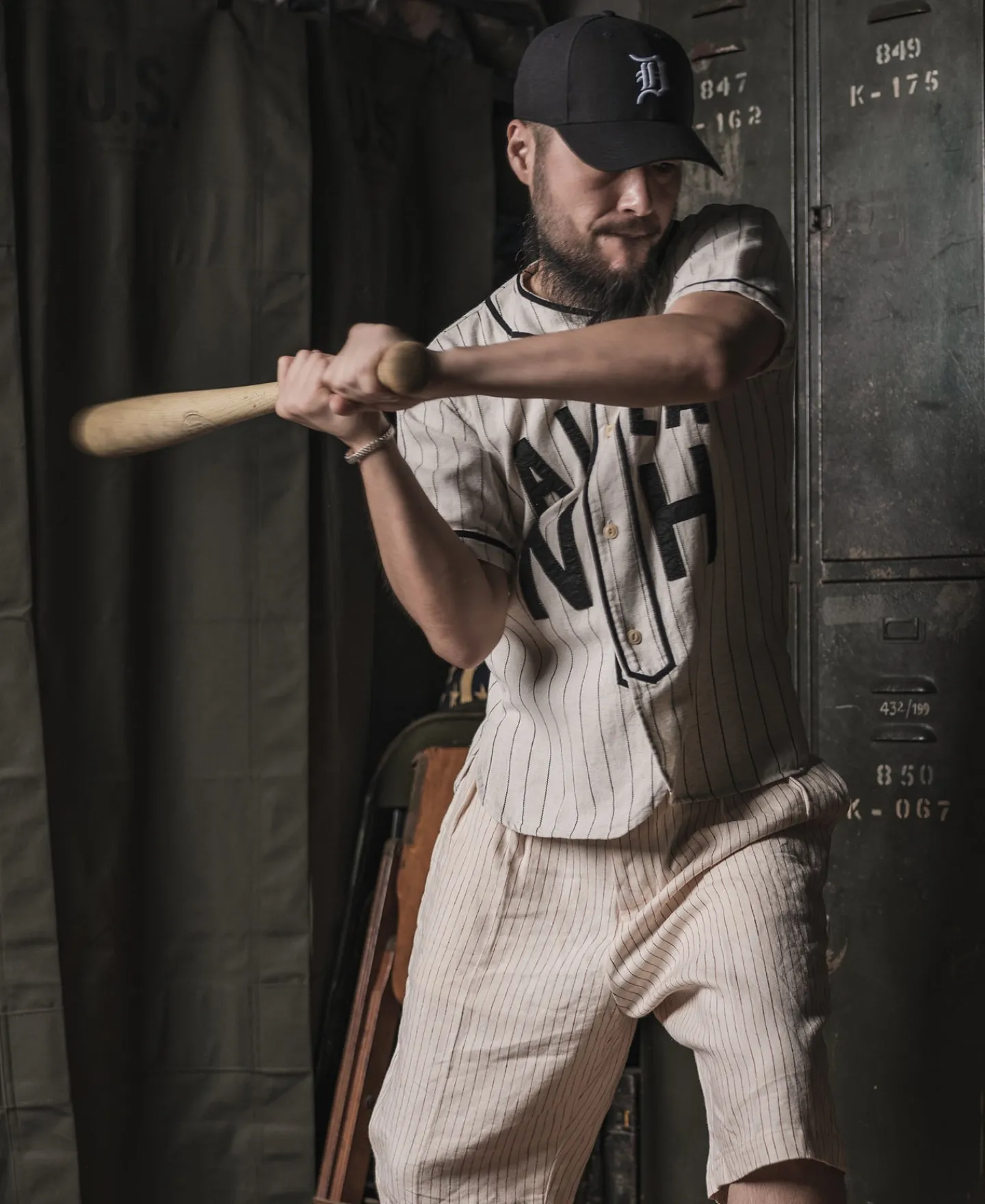 Bronson Mfg WWII Military Baseball Shirt - AIEA NH> Short Sleeve Shirts