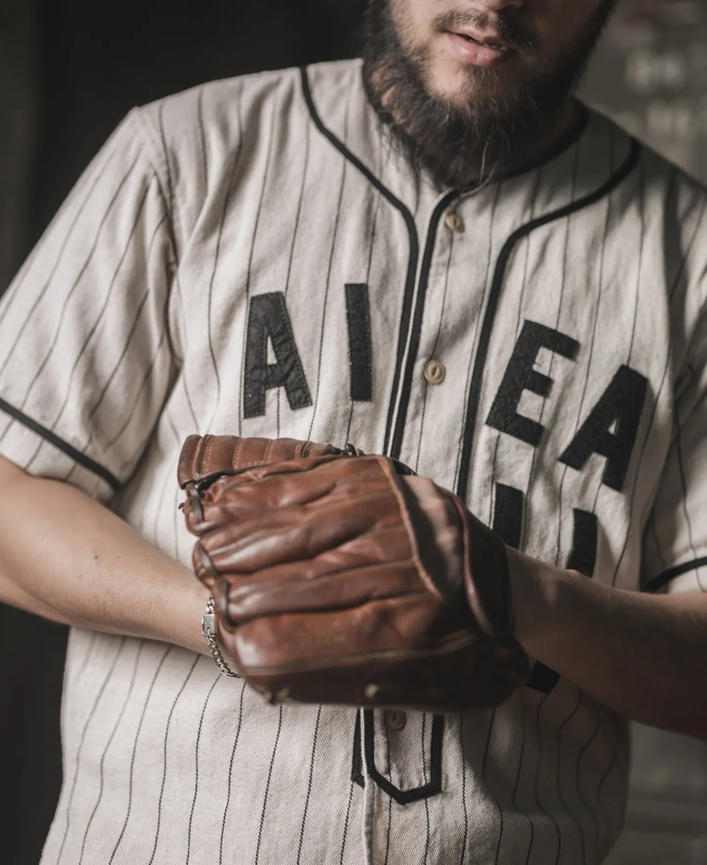 Bronson Mfg WWII Military Baseball Shirt - AIEA NH> Short Sleeve Shirts